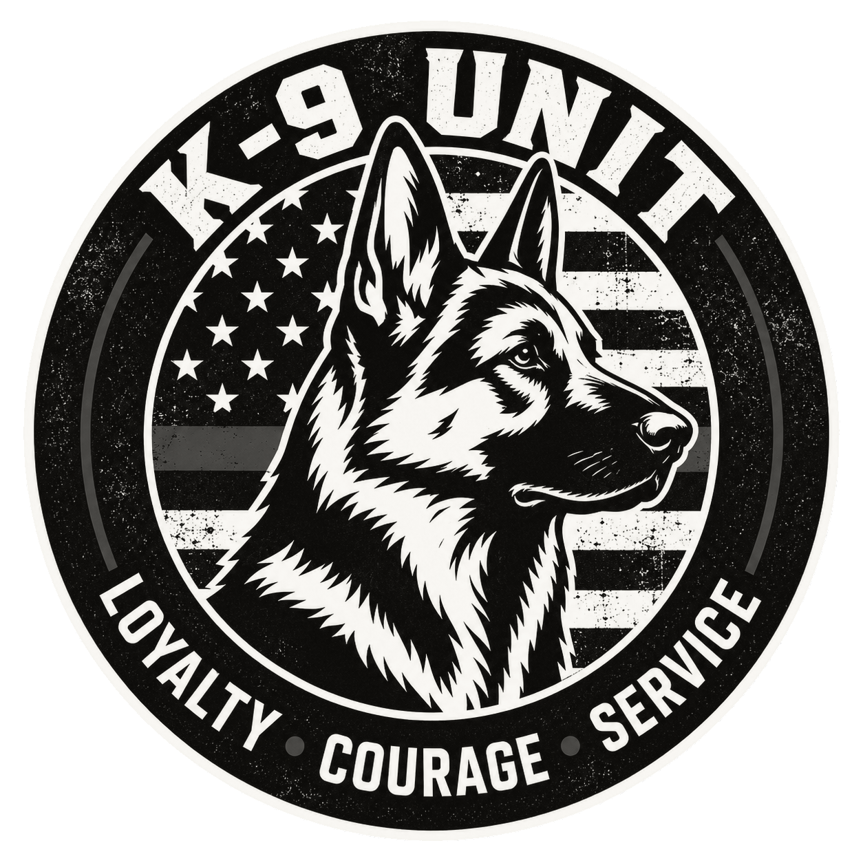 K-9 Unit — Grayscale PNG artwork