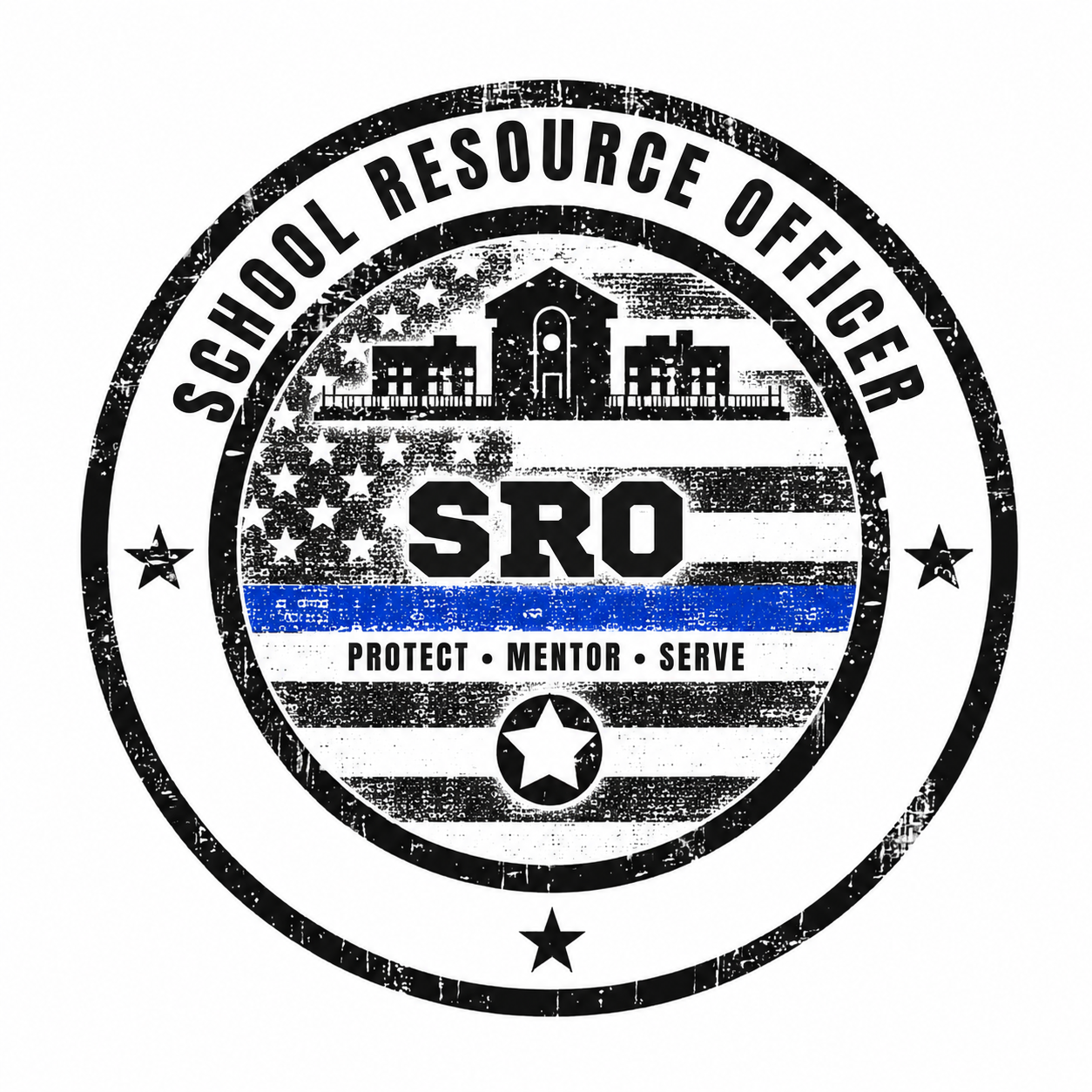 School Resource Officer (SRO) — Distressed PNG artwork